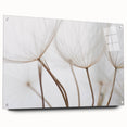 Close-up of a large abstract floral design in vibrant colors on acrylic glass, suitable for bedroom or dining room decor.