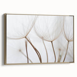 Framed canvas depicting a vintage-style floral landscape in muted gold and black tones, ideal for bedroom wall art.