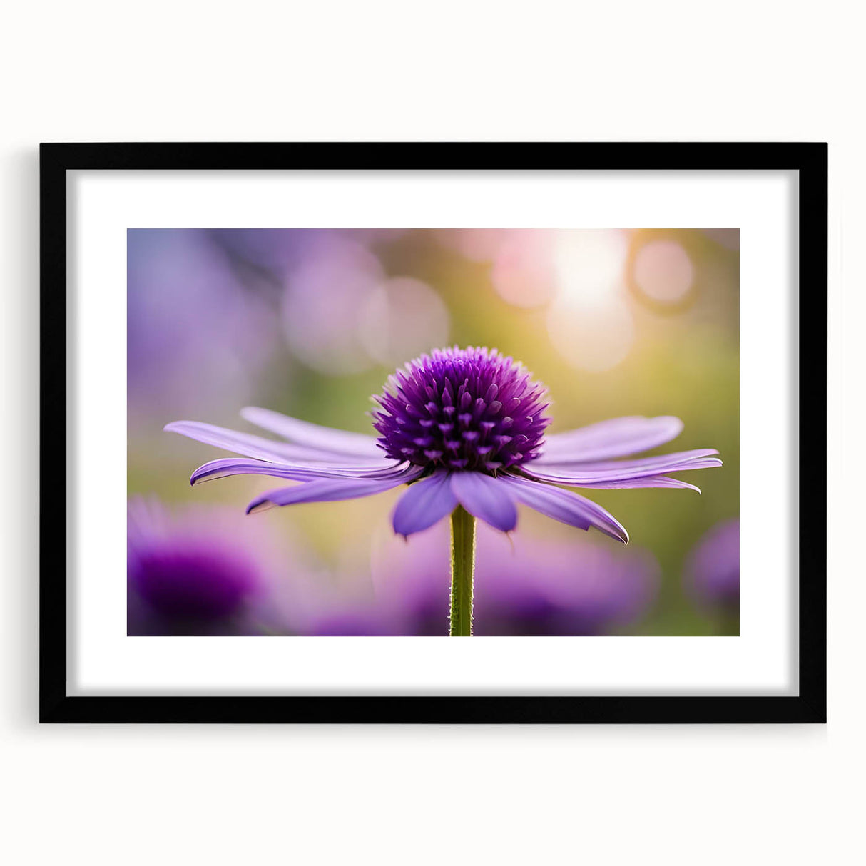 Abstract art print featuring vibrant, colorful florals on a textured black framed canvas, ideal for living room decor.