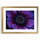 Extra large abstract art print of florals in textured style, with gold frame and mat, ideal for living room decor.