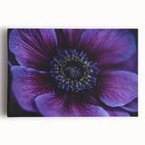 Black and white close-up floral photo on stretched canvas, ideal for kitchen wall art.
