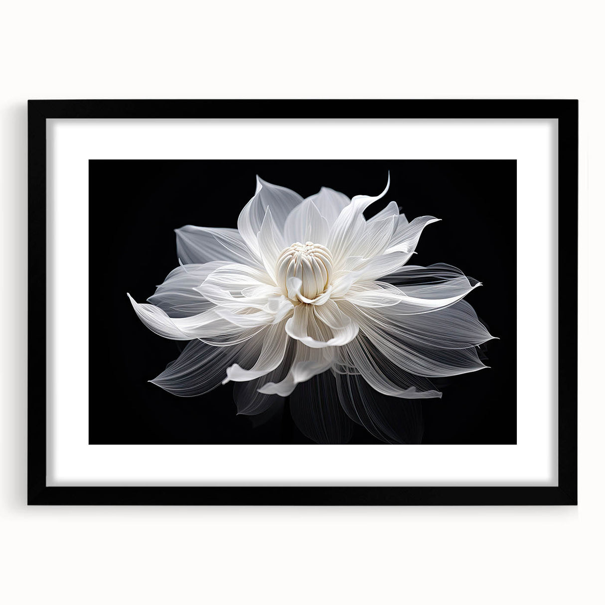 Extra large abstract art print featuring textured, colorful floral designs on a black framed canvas.