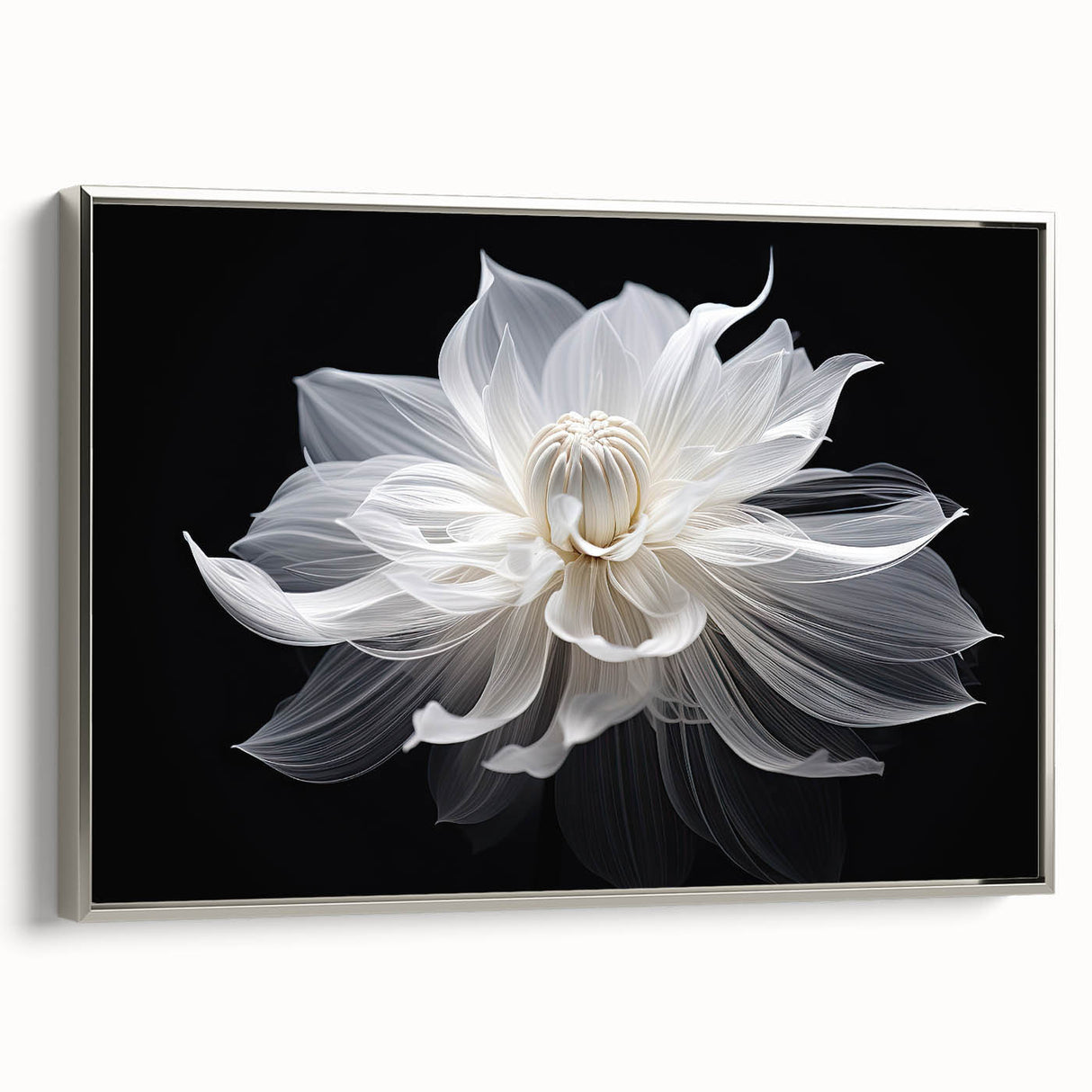 Landscape art painting featuring vibrant floral designs on a framed canvas.