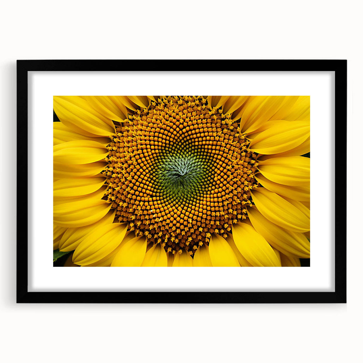 Abstract art print featuring vibrant, textured florals in a black frame, ideal for extra large living room wall art.