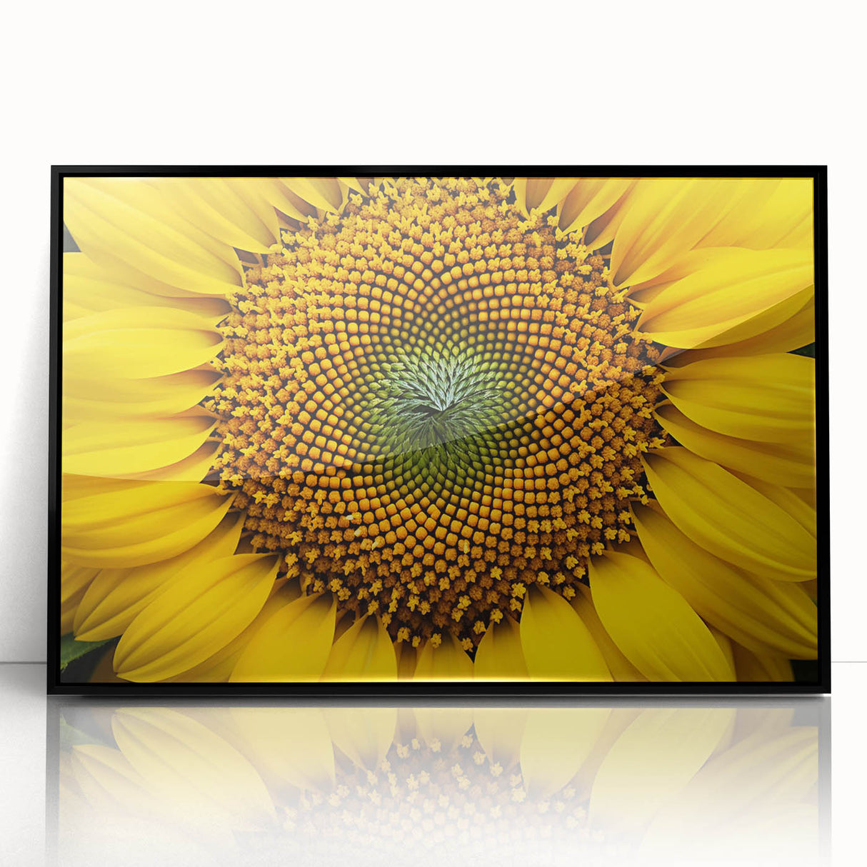 Large abstract wall art featuring vibrant floral designs in a black acrylic frame, ideal for modern art wall decor.