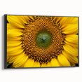 Black and white framed canvas depicting a floral landscape, ideal for bedroom wall decor.