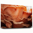 Close-up floral design in vibrant colors on acrylic glass, ideal for dining room or bedroom decor.
