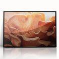 Large abstract wall art featuring swirling floral designs in muted earth tones on a framed acrylic.