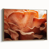 Framed canvas featuring a close-up floral design in muted gold and black, ideal for bedroom wall art.