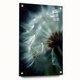 Large abstract floral design in vibrant colors on acrylic glass, ideal for bedroom or dining room decor.