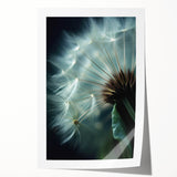 Close-up floral art on rolled print featuring soft pink and white blossoms.