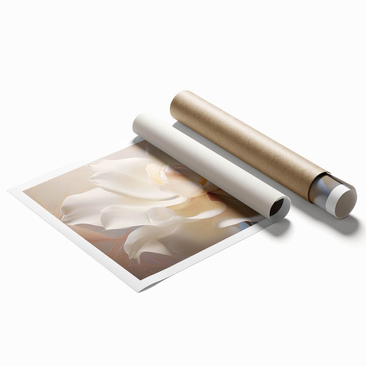 Extra large rolled print of close-up floral art in vibrant colors, ideal for classy bathroom wall art.
