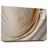 Large abstract floral art print in soft pink and green hues on acrylic glass, ideal for bedroom or dining room decor.
