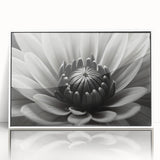 Art deco poster featuring a close-up floral design in pastel shades on a white framed acrylic, suitable for nursery wall art.