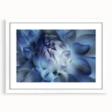 Abstract art print of multicolored florals on a white framed canvas, suitable for dining room or bedroom decor.