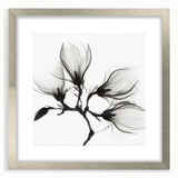 Textured art featuring abstract floral designs in soft pastel colors on a silver-framed canvas, ideal for bedroom decor.