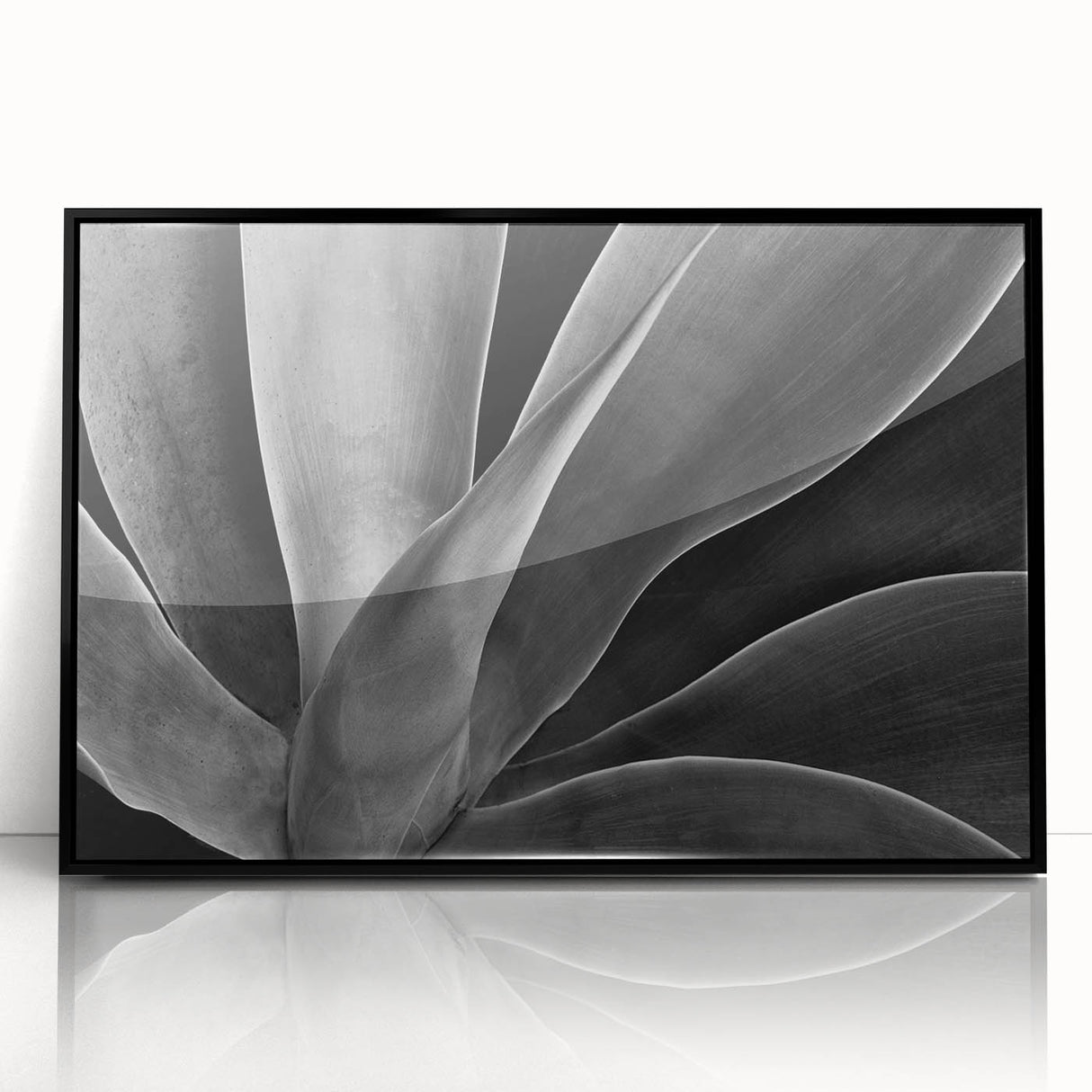 Large abstract wall art featuring vibrant floral patterns in a mid-century modernist style, framed in black acrylic.