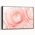 Black and white framed canvas featuring a close-up floral design, ideal for bedroom wall decor.