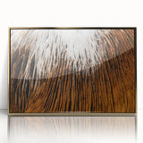 Large acrylic print of a mid-century modernist floral design in gold and muted tones, ideal for nursery wall decor.