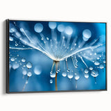 Framed canvas featuring a close-up of frost patterns in grayscale, ideal for bedroom wall art.