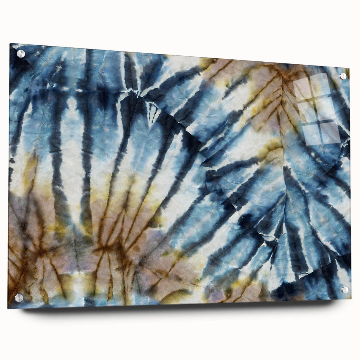 Close-up of frost pattern in muted gray tones on acrylic glass, suitable for modern bedroom or dining room decor.