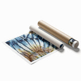 Close-up image of frost patterns on ice, rendered in monochrome, on a rolled print, suited for classy bathroom wall art.