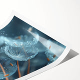 Extra large rolled print featuring line art flowers in frost design, with monochrome tones.