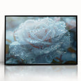 Large abstract wall art featuring a frost design in gray and white tones on a framed acrylic.