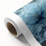 Art Deco poster featuring a frost design in muted blue and white tones on rolled canvas, ideal for nursery wall art.