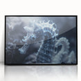 Large abstract wall art depicting frost patterns in muted gray tones on a framed acrylic, suitable for modern art wall decor.