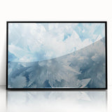 Framed acrylic print of large abstract wall art featuring frost patterns in black and white, ideal for modern art wall decor.
