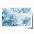 Close-up of frost pattern on ice in muted blue tones, extra large rolled print, ideal for dining room wall art.