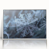 Framed acrylic print of a frost design on a white background, in mid-century modernist style.