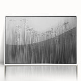 Framed acrylic print of a close-up frost design in white, ideal for modern nursery wall art.