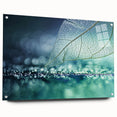 Close-up of green leaves on acrylic glass, ideal for bedroom or dining room wall art.