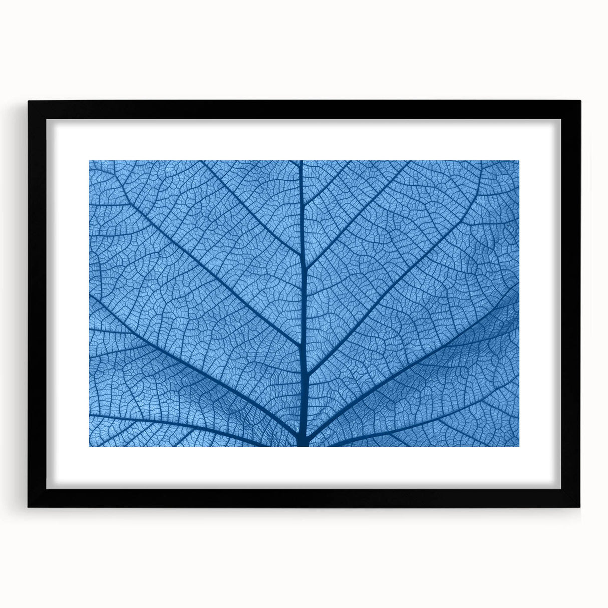 Extra large abstract art print featuring textured, colorful leaves design on a black framed canvas.