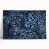 Close-up of leaves in black and white on stretched canvas, ideal for kitchen wall art or bedroom ambiance.