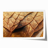 Close-up of green leaves on a rolled canvas print, suited for art wall dining room or bathroom.