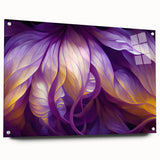 Close-up of green leaves depicted in large abstract acrylic glass, suitable for bedroom or dining room decor.