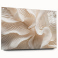 Close-up of green leaves on acrylic glass, with a large abstract design, suitable for bedroom or dining room decor.
