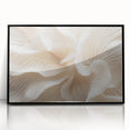 Large abstract wall art featuring close-up leaves in green tones, framed in black acrylic.
