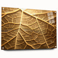 Close-up of green leaves in large abstract style on acrylic glass, suitable for bedroom or dining room decor.