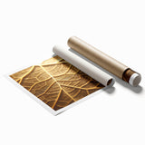 Close-up of green leaves on a large rolled canvas, suitable for classy bathroom or living room decor.