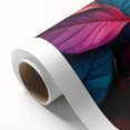 Art Deco poster featuring close-up of green leaves on a rolled canvas, ideal for nursery wall art.
