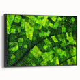 Black and white framed canvas featuring a close-up of leaves, ideal for bedroom wall decor.