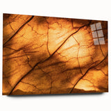 Close-up of green leaves in a large abstract design on acrylic glass, suitable for bedroom or dining room art.