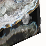 Large abstract wall art with natural elements in muted earth tones on acrylic glass, ideal for dining room ambiance.