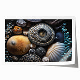 Close-up floral art in soft pastel shades on rolled canvas, ideal for dining room or bathroom wall decor.