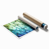 Extra large rolled print of close-up floral art in soft pastel shades, suitable for classy bathroom wall art.