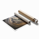 Extra large rolled print of close-up floral art in soft pastel shades.